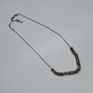 Fossil Tri color Metal Beaded Necklace